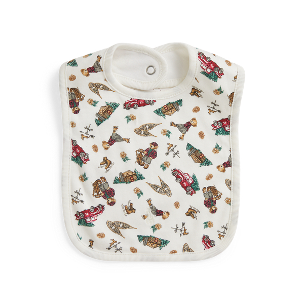 Ralph Lauren Babies'  Polo Bear Cotton Interlock Bib In Multi
