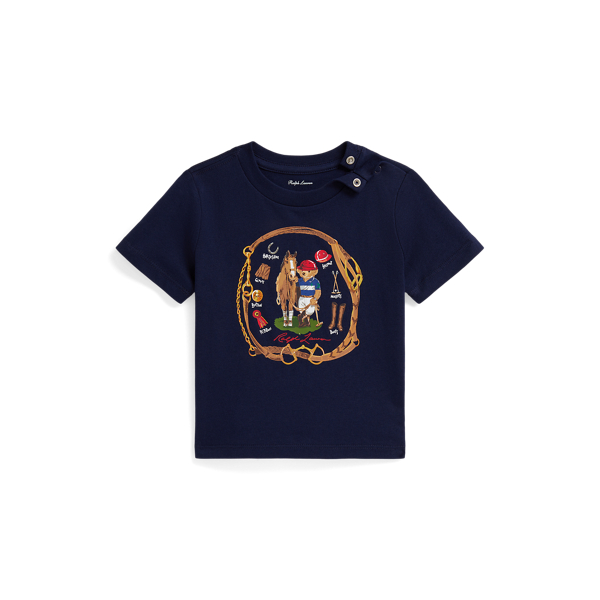Ralph Lauren Polo Bear Cotton Jersey Tee In Blue