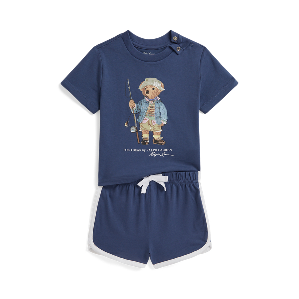 Polo Bear Cotton Jersey Tee & Shorts