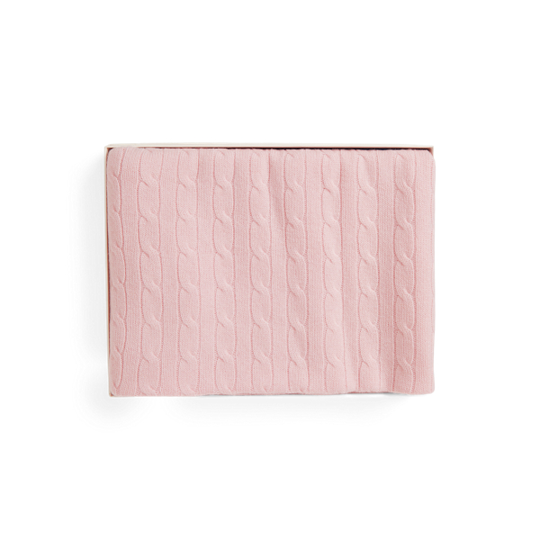 Ralph Lauren Cable-knit Cashmere Blanket In Pink