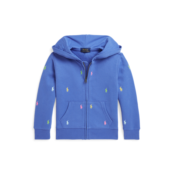 Polo Ralph Lauren Polo Pony Fleece Full-zip Hoodie In Scottsdale Blue
