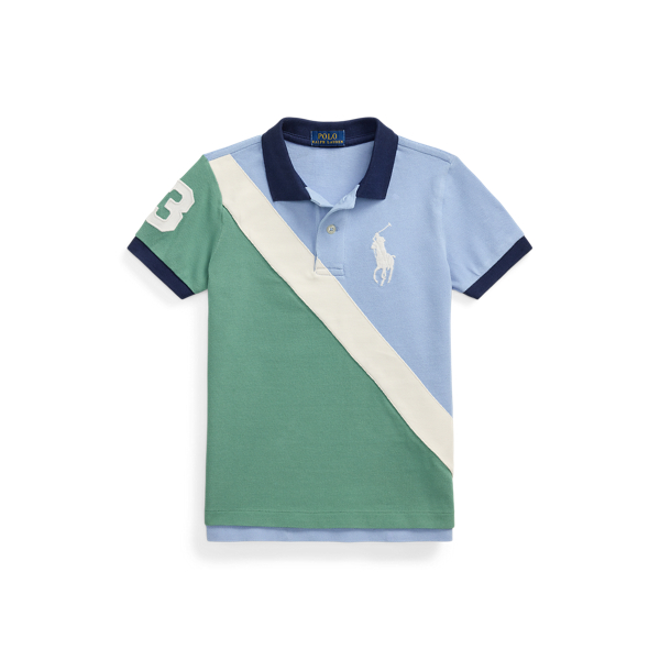 Polo Ralph Lauren Big Pony Cotton Mesh Polo Shirt In Chambray Blue Multi
