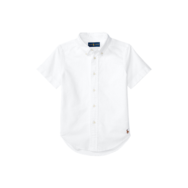 Polo Ralph Lauren Cotton Oxford Short-sleeve Uniform Shirt In White