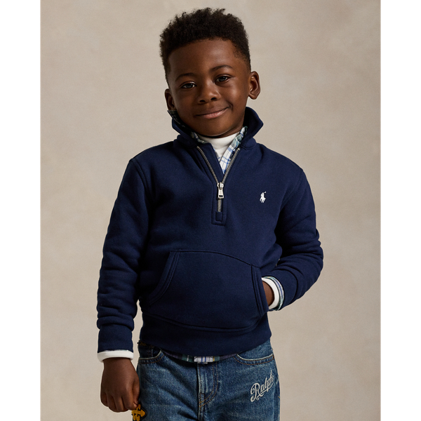 Polo Ralph Lauren Fleece Quarter-zip Pullover In Refined Navy