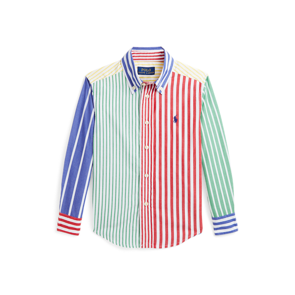 Polo Ralph Lauren Striped Cotton Poplin Fun Shirt In Multi Stripe