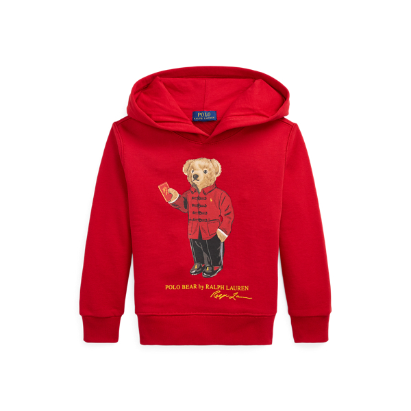 Polo Ralph Lauren Lunar New Year Polo Bear Fleece Hoodie In Rl 2000 Red