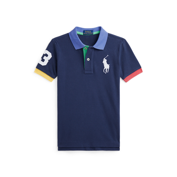 Polo Ralph Lauren Big Pony Cotton Mesh Polo Shirt In Rustic Navy