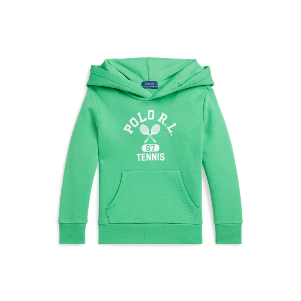 Polo Ralph Lauren Logo Fleece Hoodie In Plato Green