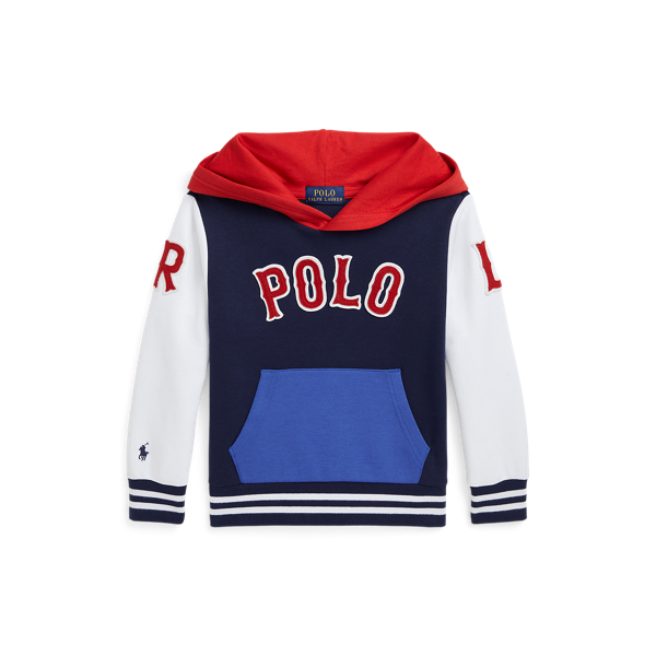Polo Ralph Lauren Baseball-logo Double-knit Hoodie In Refined Navy Multi
