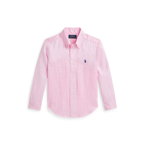 Polo Ralph Lauren Linen Shirt In Carmel Pink