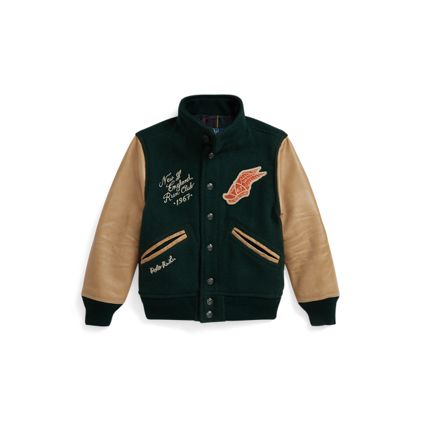 Polo Ralph Lauren Embroidered-logo Bomber Jacket In Green