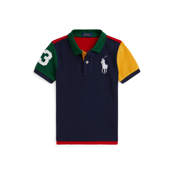 Polo Ralph Lauren Big Boys Big Pony Color Blocked Mesh Polo Shirt In Multi