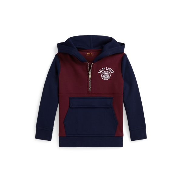 Polo Ralph Lauren Ralph Lauren Logo Double-knit Half-zip Hoodie In Multi