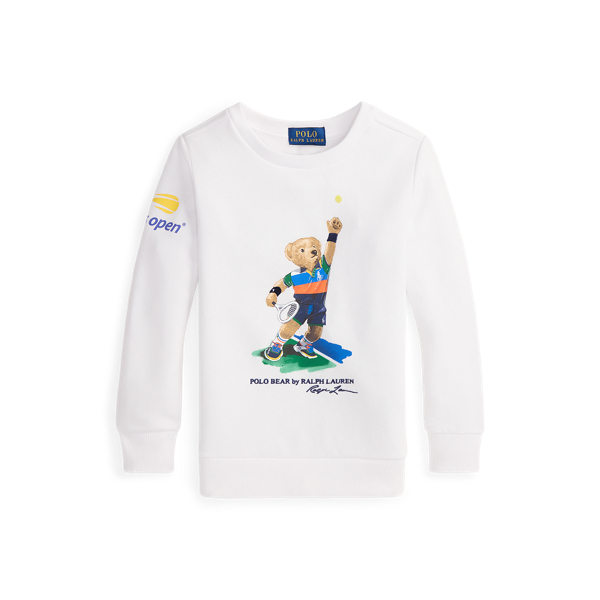 Polo Ralph Lauren Toddler And Little Boys Us Open Polo Bear Fleece Sweatshirt In White