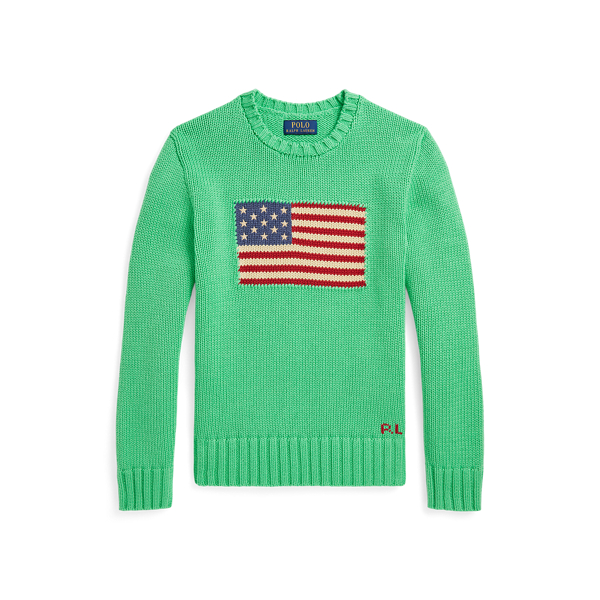 Polo Ralph Lauren The Iconic Flag Sweater In Plato Green