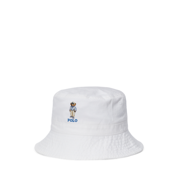 Ralph Lauren Kids' Polo Bear Cotton Twill Bucket Hat In White