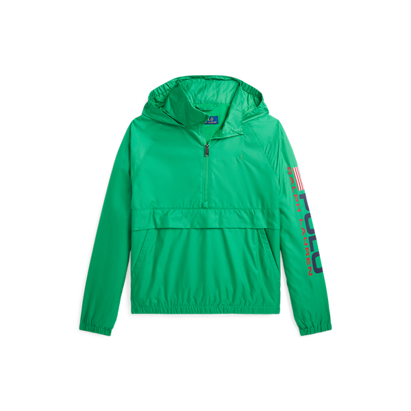 Polo Ralph Lauren Polo Sport Hooded Half-zip Jacket In Stem