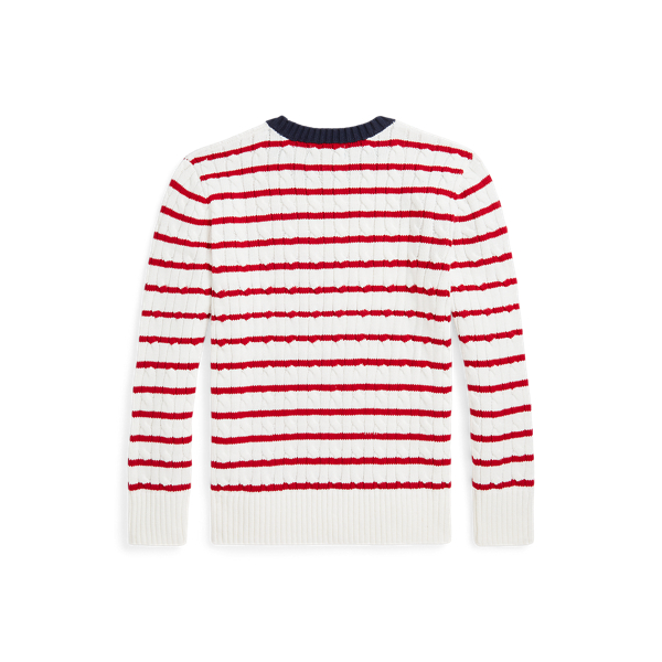 ストライプド ケーブルニット コットン セーター | ラルフ ローレン  