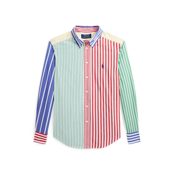 Polo Ralph Lauren Striped Cotton Poplin Fun Shirt In Multi Stripe