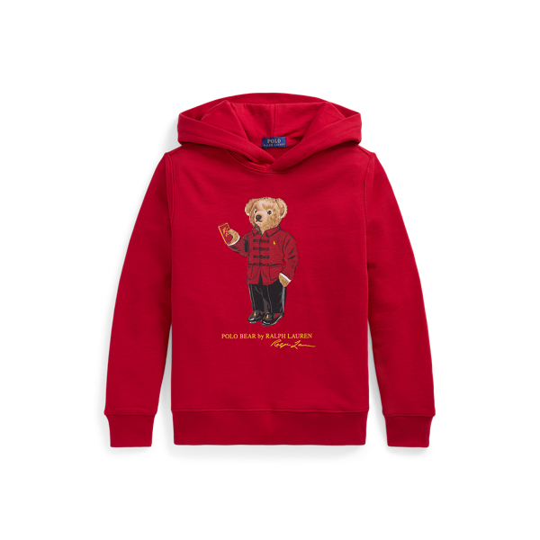 Polo Ralph Lauren Lunar New Year Polo Bear Fleece Hoodie In Rl 2000 Red