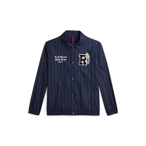 Polo Ralph Lauren Toddler And Little Boys Striped Letterman Coach's Jacket In Pinstripe