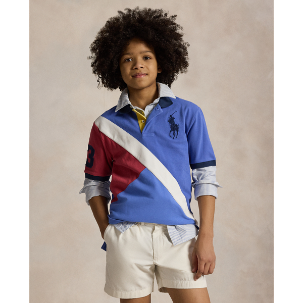 Polo Ralph Lauren Big Boys Big Pony Mesh Polo Shirt In Scottsdale Blue Multi