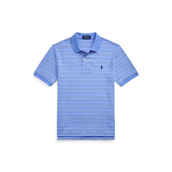 Polo Ralph Lauren Striped Soft Cotton Polo Shirt In Harbor Island Blue Multi