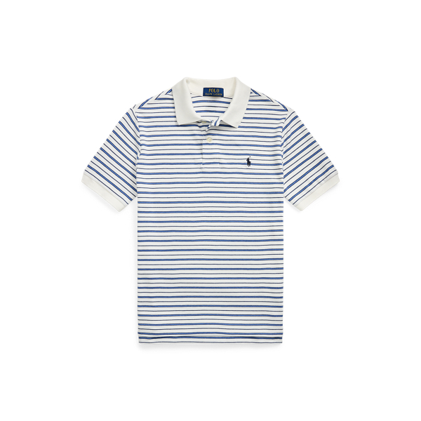 Polo Ralph Lauren Striped Soft Cotton Polo Shirt In White Multi