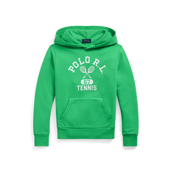 Polo Ralph Lauren Logo Fleece Hoodie In Plato Green
