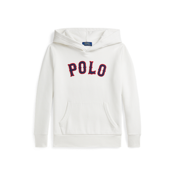 Polo Ralph Lauren Big Boys Baseball Logo Fleece Hoodie In Paper White