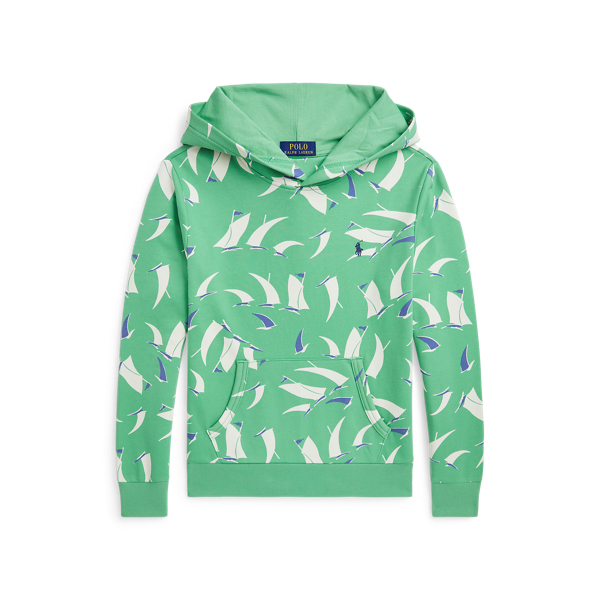 Polo Ralph Lauren Sailboat-print French Terry Hoodie In Green/sails Print