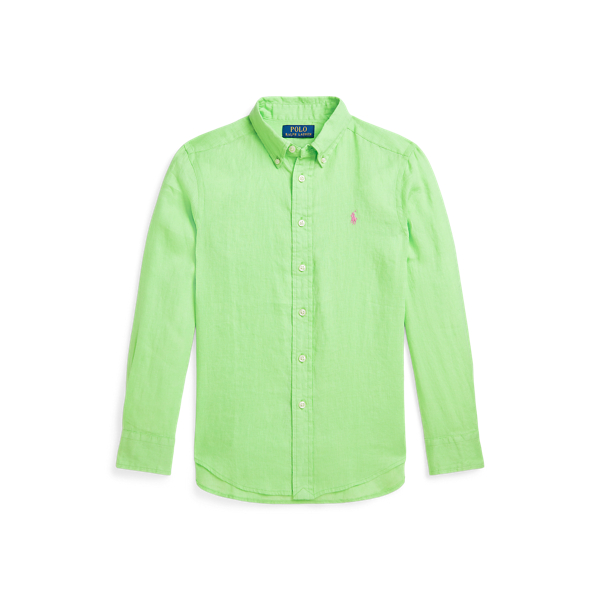 Polo Ralph Lauren Linen Shirt In Collection Lime