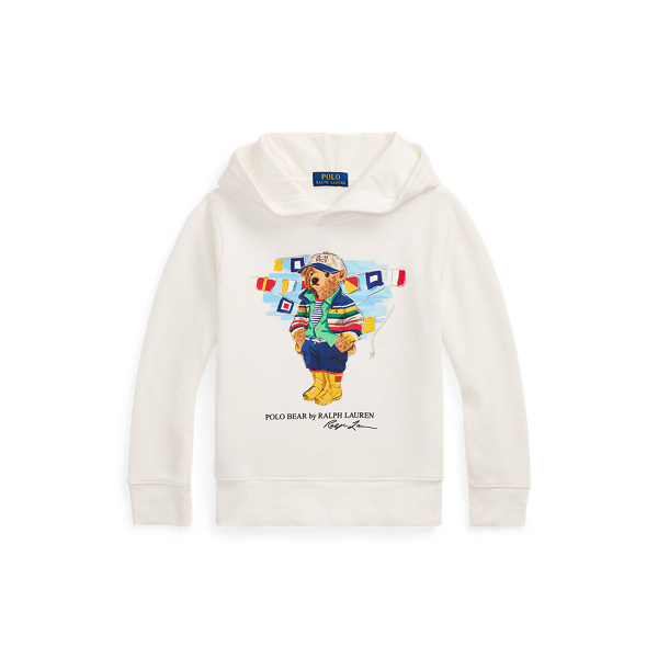 Polo Ralph Lauren Polo Bear Fleece Hoodie In Paper White