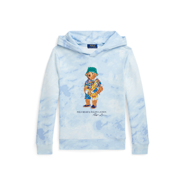 Polo Ralph Lauren Polo Bear Cloud-print Terry Hoodie In Scottsdale Blue