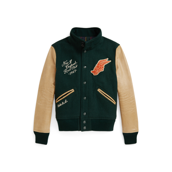 Polo Ralph Lauren Embroidered-logo Bomber Jacket In Green