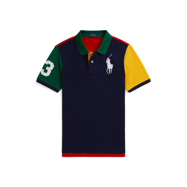 Polo Ralph Lauren Big Boys Big Pony Color Blocked Mesh Polo Shirt