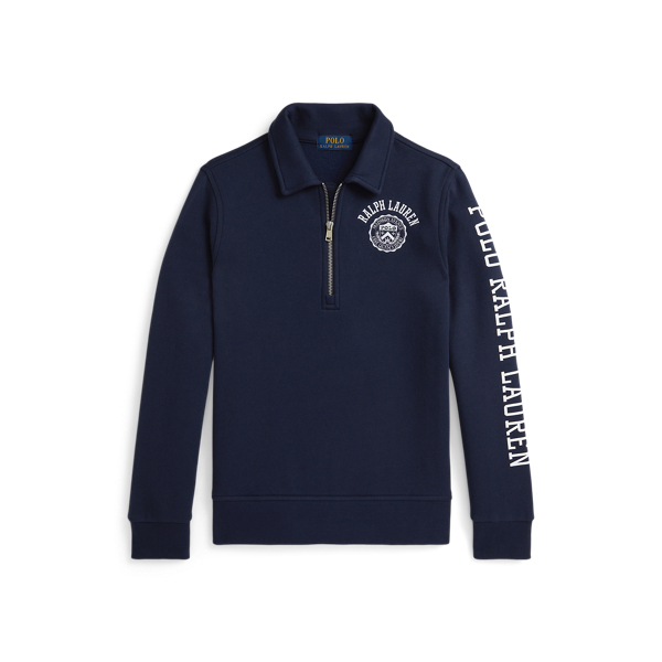 Polo Ralph Lauren Ralph Lauren Logo Fleece Collared Sweatshirt In Blue