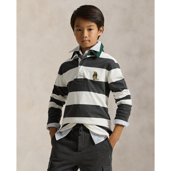 Polo Ralph Lauren Big Boys Polo Bear Rugby Shirt In Multi
