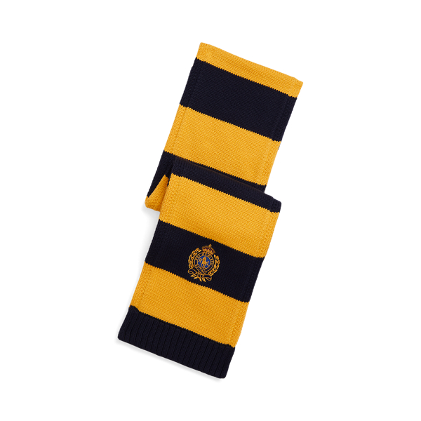 Polo Ralph Lauren Ralph Lauren Embroidered Crest Cotton Rugby Scarf In Multi