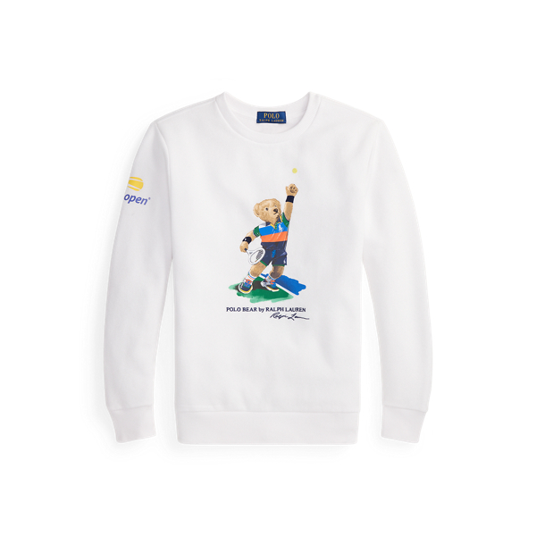 Polo Ralph Lauren Toddler And Little Boys Us Open Polo Bear Fleece Sweatshirt In White