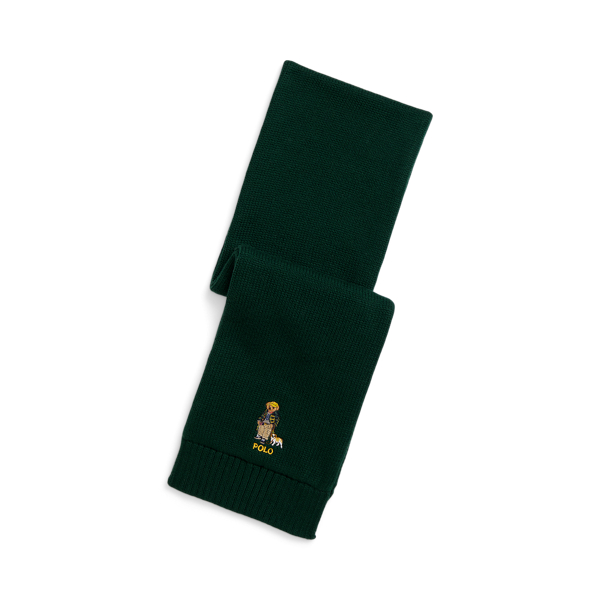 Polo Ralph Lauren Ralph Lauren Polo Bear Cotton Scarf In Black