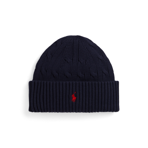 Polo Ralph Lauren Cable-knit Beanie Hat In Blue