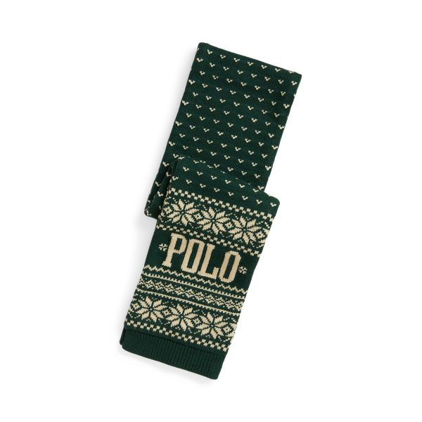 Polo Ralph Lauren Ralph Lauren Reindeer Logo Cotton-blend Scarf In Green