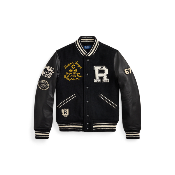 Polo Ralph Lauren Ralph Lauren Wool-blend Letter Jacket In Black