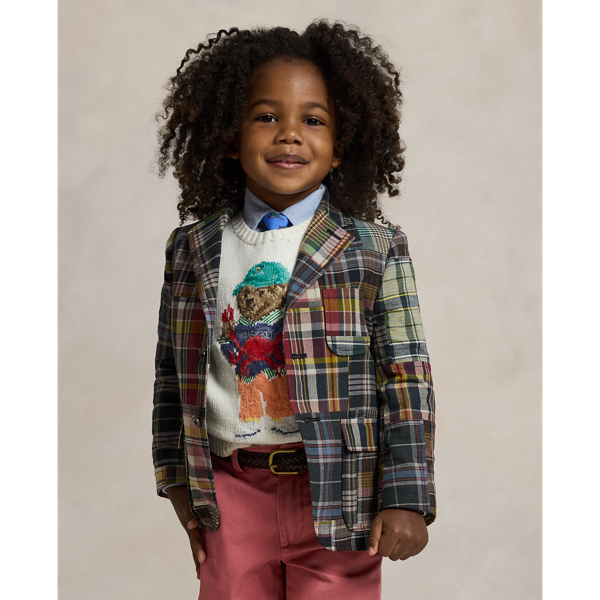 Polo Ralph Lauren Patchwork Plaid Cotton Sport Coat In Madras Patchwork
