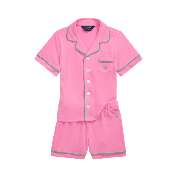 Polo Ralph Lauren Pink Pajamas For Girl With Horse In Laguna Pink
