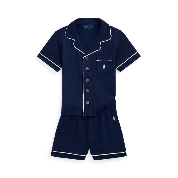 Polo Ralph Lauren Jersey Sleep Set In Newport Navy