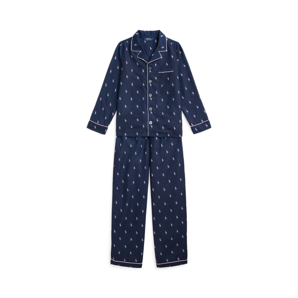 Polo Ralph Lauren Polo Pony Twill Sleep Set In Newport Navy
