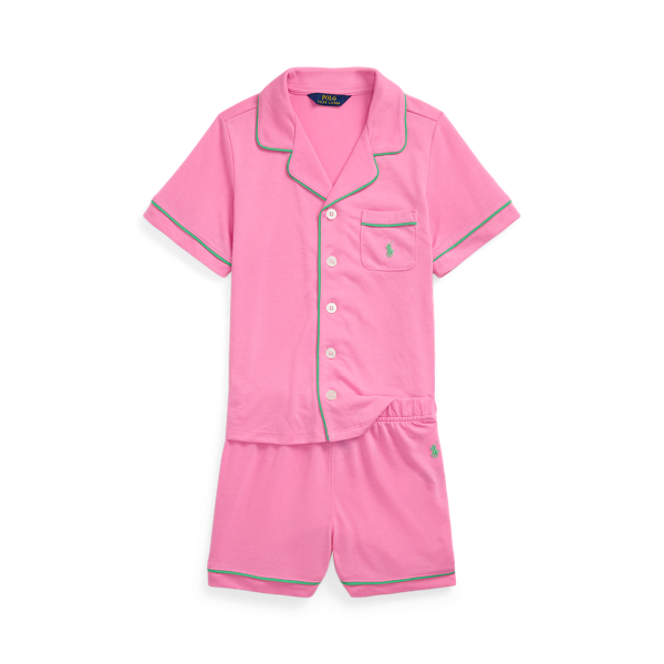 Polo Ralph Lauren Jersey Sleep Set In Laguna Pink