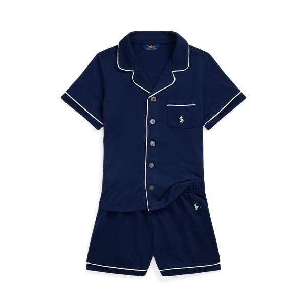 Polo Ralph Lauren Jersey Sleep Set In Newport Navy